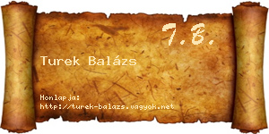 Turek Balázs névjegykártya